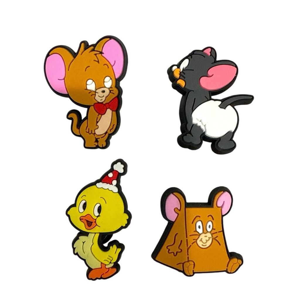 Tom & Jerry Cartoon Crocs Charms 4 piece Set NEW